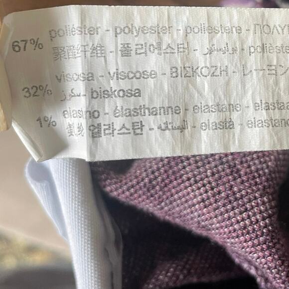 Zara Girls Wide-Leg Geometric Jacquard Trousers Size 10 Pants Casual Purple - Picture 8 of 9